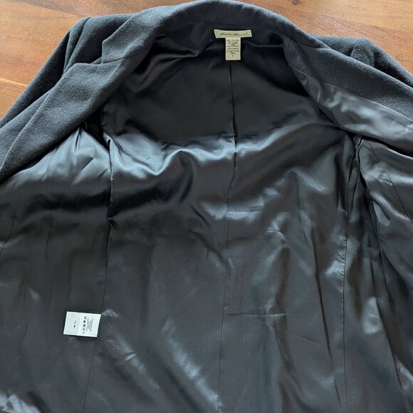 Eddie Bauer Women's Wool Blend Classic Relaxed Oversized Blazer in Black L Tall - Picture 7 of 9